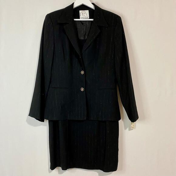 Vintage Gantos Women's Outfit Set Blazer and Mini Dress Black Size 14 NWT